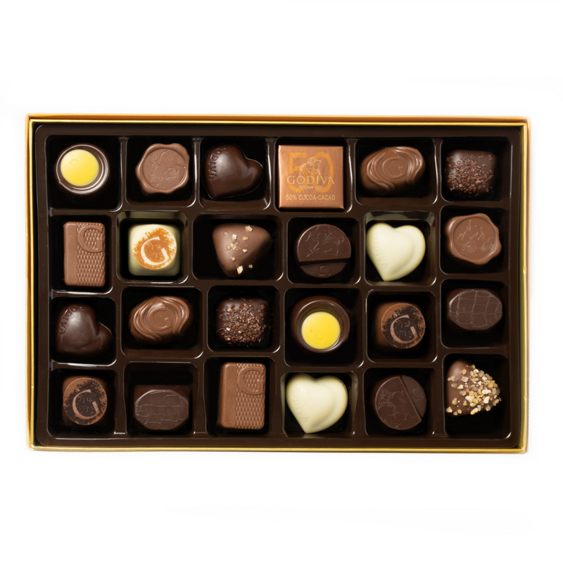 Assorted Chocolate Gold Gift Box, 25 pieces