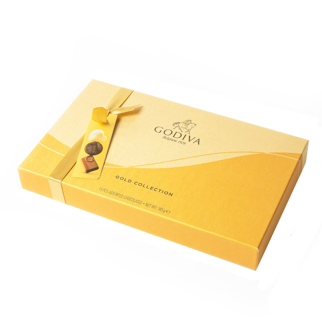 Assorted Chocolate Gold Gift Box, 15 pieces
